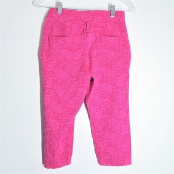 4/$25 Heliae Pink Lace Cropped Stretch Pants - Picture 2 of 5